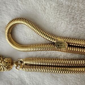 Christian Dior Vintage Gold Metal Tassel Belt